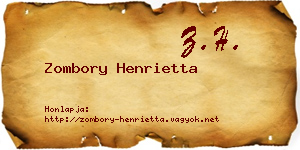 Zombory Henrietta névjegykártya