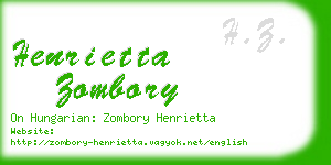 henrietta zombory business card